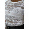 Top blanc en dentelle transparent en sequins