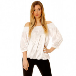 Top ouverture large sur les épaules et motif perle sur le devant. B005