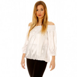 Top ouverture large sur les épaules et motif perle sur le devant. B005