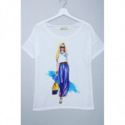 Tee-shirt blanc avec dessin...