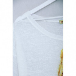 Tee-shirt blanc avec dessin et strass