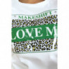 T-shirt blanc avec accessoire et écriture love