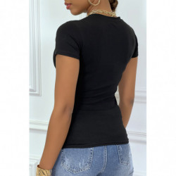 Tee-shirt noir avec impression coco