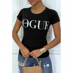 Tee-shirt noir avec ecriture VOGUE en blanc