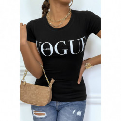 Tee-shirt noir avec ecriture VOGUE en blanc