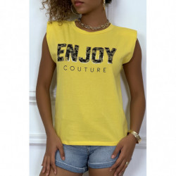 Tee-shirt jaune à...