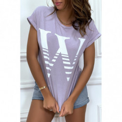 T-shirt loose lilas hyper...