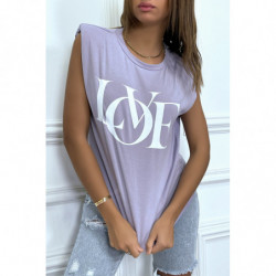 T-shirt sans manches lilas...