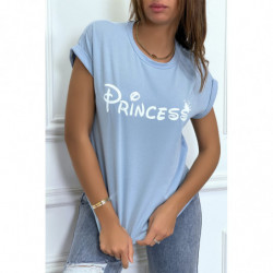 T-shirt turquoise avec...