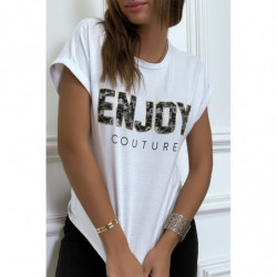 T-shirt blanc ENJOY avec...