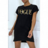 Robe T-shirt "Vogue" noir à poches