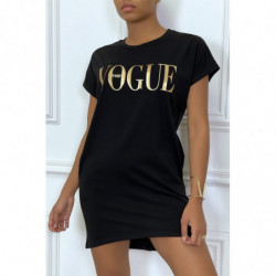 Robe T-shirt "Vogue" noir à poches