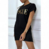 Robe T-shirt "Vogue" noir à poches