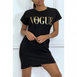 Robe T-shirt "Vogue" noir à poches