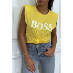 T-shirt jaune en coton avec...