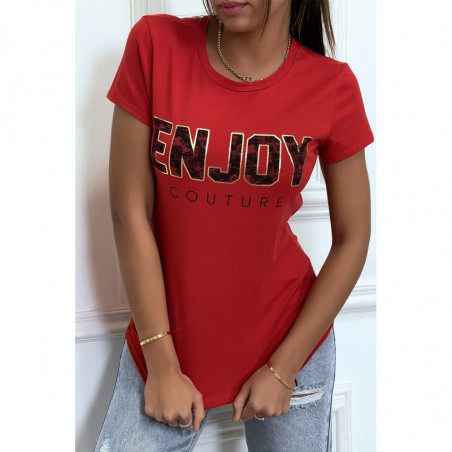 Tee-shirt rouge ENJOY