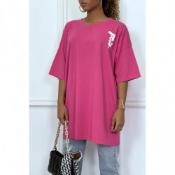 Tee-shirt oversize fuchsia...