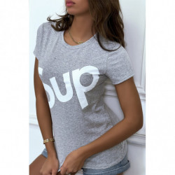 T-shirt écriture "sup"gris...