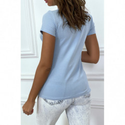 T-shirt basique turquoise...