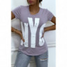 Tee-shirt lila NYC