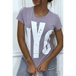 Tee-shirt lila NYC