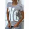 Tee-shirt gris NYC