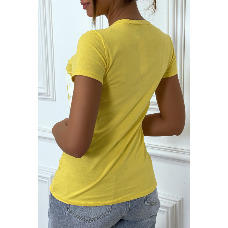 Tee-shirt jaune NYC