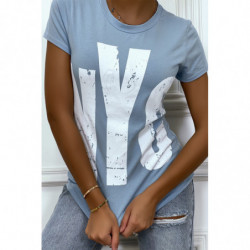 Tee-shirt bleu NYC