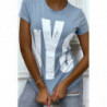 Tee-shirt bleu NYC