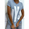 Tee-shirt bleu NYC