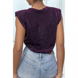 T-shirt lilas avec...