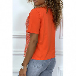 Tee-shirt corail avec effet...