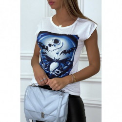 T-shirt blanc avec dessin...