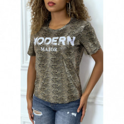 Tee-shirt en python noir et...