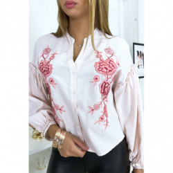 Chemise rose avec manches...