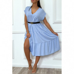 Robe turquoise longue et ample