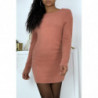 Robe pull fushia moulante dos nu femme