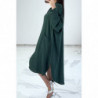 Robe chemise ample verte avec manches chauve-souris