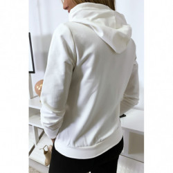 Pull sweat blanc logo Tik Tok