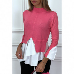 Pull fuchsia en maille fine...