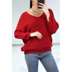 Pull fluide rouge en grosse...