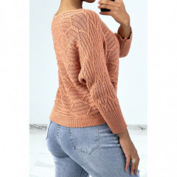 Pull corail coupe chauve...