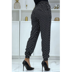 Pantalon fluide noir à pois A-5 - 2