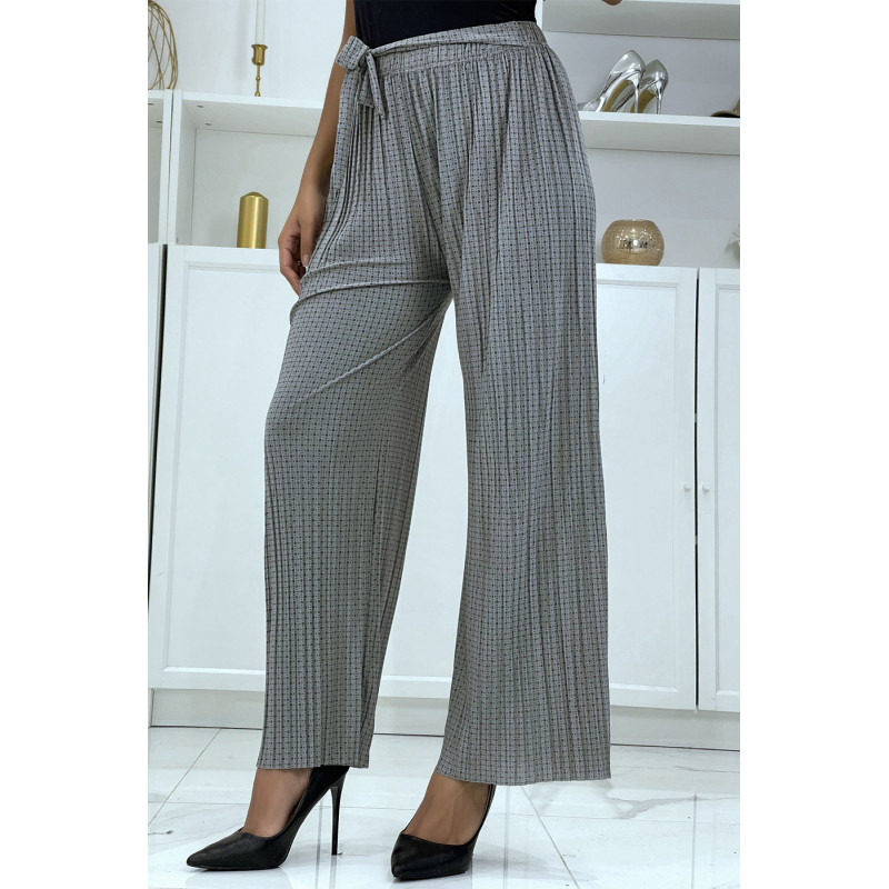 Pantalon imprimé fluide gris - 3