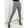 legging tendance noir et gris avec motif vichy et un effet taille de guêpe - 1