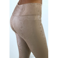 Legging taupe effet 3D motif Python - 4