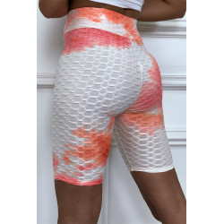 Cycliste tie and dye corail push-up et anti-cellulite - 6