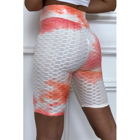 Cycliste tie and dye corail push-up et anti-cellulite - 6