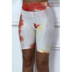 Cycliste tie and dye rouge push-up et anti-cellulite - 2