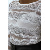 Top blanc en dentelle transparent en sequins - 2